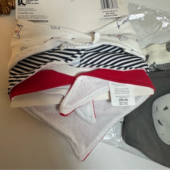 2/$10 Sale! Little Me & Chick Pea Set of 5 Baby Bibs Some New Size 0-12 Months - Picture 7 of 12